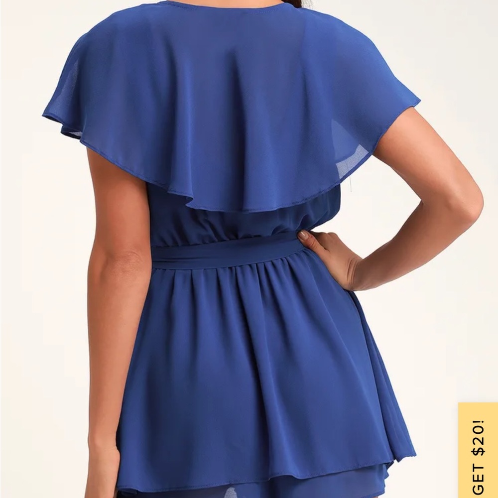 Lulus Ruffle Tie Front Romper - Picture 2 of 4